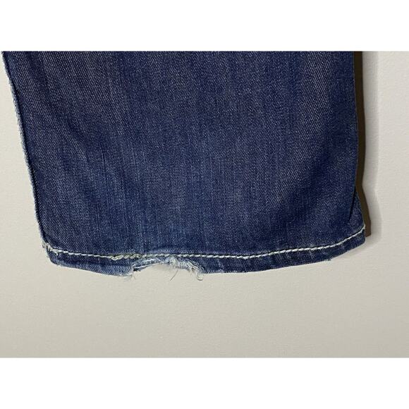 Silver Jeans Women's 29x31 Twisted Boot Cut Flare Leg Dark Wash Blue Low Rise - Picture 3 of 8